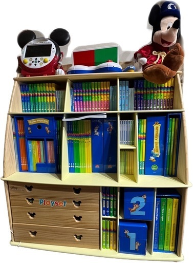 DWE ディズニー英語システム ワールドファミリー 本棚付き DWE