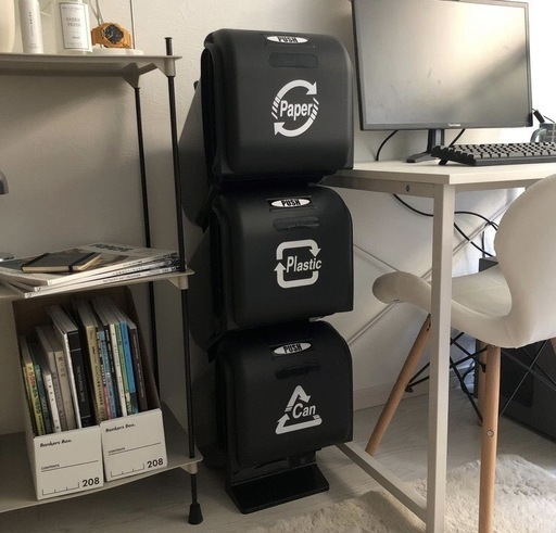 ゴミ箱　3段　分別　ワンプッシュ　省スペース　キッチン