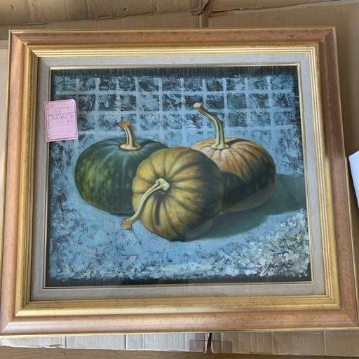 作者不明　絵画　かぼちゃ　インテリア　額縁　油絵　アート 作者不明 絵画 かぼちゃ インテリア 額縁 油絵 レビュー・口コミ評価