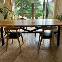 J4621 IKEA イケア ダイニングテーブルセット椅子6脚付 BJURSTA 