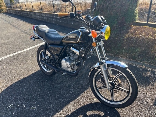 スズキGN125-2F カスタム弾丸マフラー黒旧車スタイル吸い込み (しぃ) 龍ケ崎のスズキの中古あげます・譲ります｜ジモティーで不用品の処分