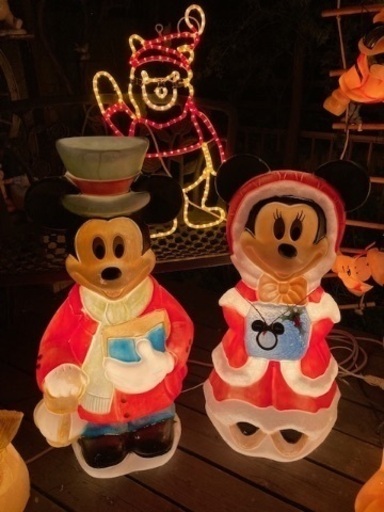 ⭐︎ビンテージ⭐︎ ミッキー ミニー クリスマス ライト　オブジェ　置物 ⭐︎ビンテージ⭐︎ ミッキー ミニー クリスマス ライト オブジェ 置物