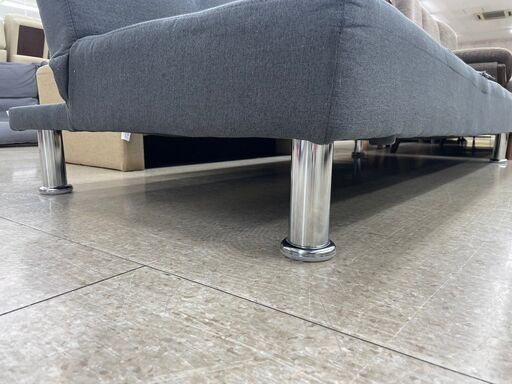 ☆ジモティ割あり☆ ソファ グレー H73～90×D80×W193 クリーニング済み