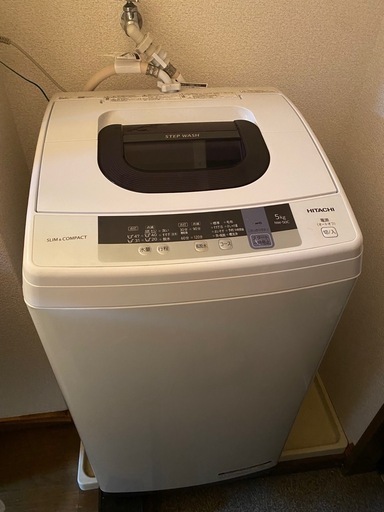 12月まで】洗濯機 5kg 日立 NW-50C 2019年製 (Y) 本城の生活家電《洗濯機》の中古あげます・譲ります｜ジモティーで不用品の処分