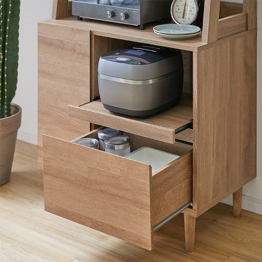 幅80] 食器棚 キッチン収納 レンジ台 キッチンラック 収納棚 LOWYA