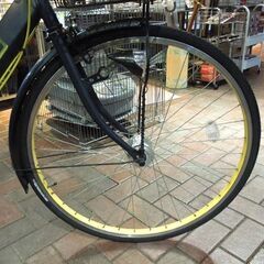 27インチ自転車 ブラック×ゴールド 6段変速 RESIKURO シティサイクル  