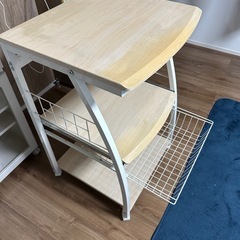 終了激安 良品大型レンジ台 ホワイト 受付停止