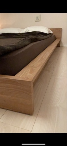 lowyaベッドフレーム　ダブル　ウォルナット LOWYA ベッド ベッドフレーム ダブル 幅160 ダブルベッド ローベッド