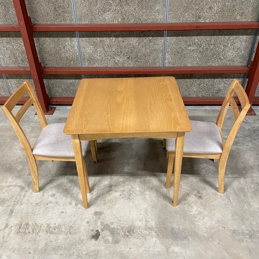 2人掛け ダイニングテーブル3点セット チェア 木製　タンスのゲン