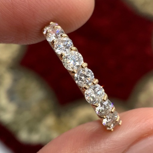 ダイヤモンド リング ハーフエタニティ 0.5ct K18 ピンクゴールド 10.5号 0.5カラット エタニティリング 指輪 鑑別カード付き ダイヤモンド リング ハーフエタニティ 0.5ct K18 イエローゴールド