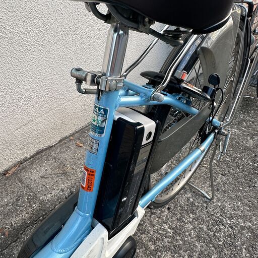 YAMAHA PAS 電動自転車 水色 バッテリー&充電器付き 変速付き パンク