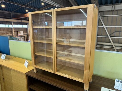 愛品館八千代店】無印良品ガラス扉キャビネットオーク材 (愛品館八千代店) 勝田台の収納家具《キャビネット 》の中古あげます・譲ります｜ジモティーで不用品の処分