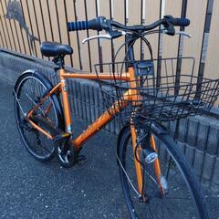 ☆ジモティ割あり☆ H5J1912 軽快車 27インチ オレンジ クリーニング