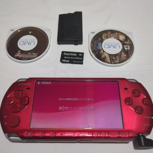 レトロゲーム機 PSP３０００良品レッド