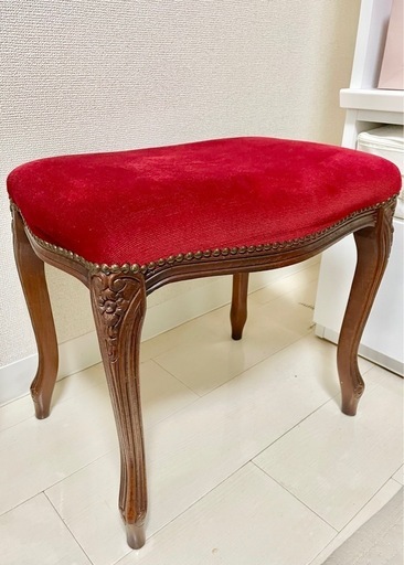 猫脚 チェア オットマン ヴィンテージ 木彫りスツール アンティーク調