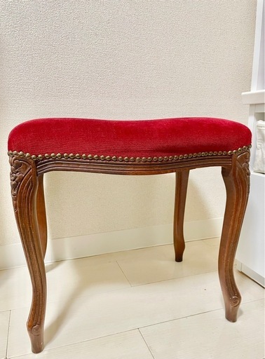 猫脚 チェア オットマン ヴィンテージ 木彫りスツール アンティーク調