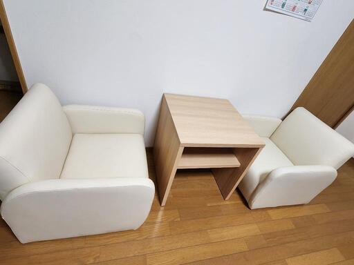 中古】 応接セット一式 66744 応接セット(ほぼ未使用、組み立て済)