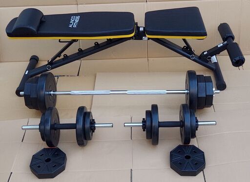 FIGHTING ROAD トレーニングベンチ バーベル ダンベルセット FIGHTING