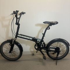 HUMMER 折りたたみ自転車 シルバー HUMMER ハマー☆折りたたみ自転車☆20インチ 6段ギア☆配達可能 買取