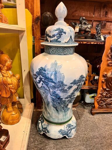 【愛品館 市原店】有田焼 金龍窯 龍成作 飾り壺