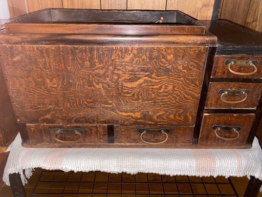 アンティーク火鉢 木製 ダークブラウン ダークブラウン 木製 大正時代