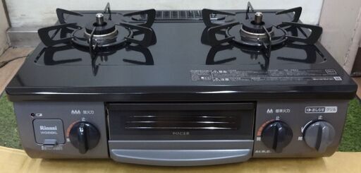 エイブイ：Rinnai ガステーブル VH34NBKL 都市ガス用 左強火力 2021年製