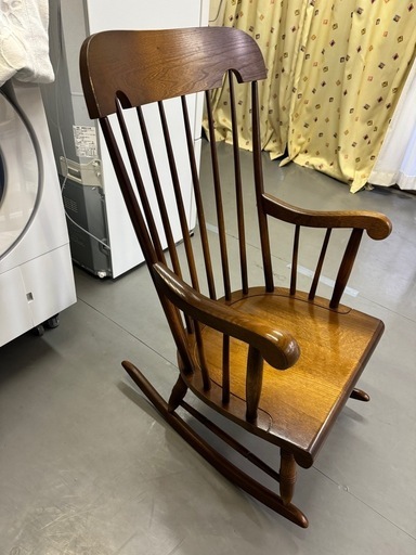 南12条店　飛騨産業/キツツキ◇ロッキングチェア スツール クッション付き 白 南12条店 飛騨産業/キツツキ◇ロッキングチェア スツール クッション