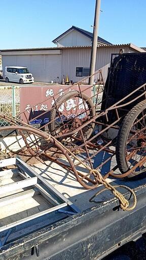 中古 木製 リヤカー レトロ 骨董品 アンティーク 木製 リアカー 運搬車 