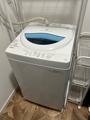 2016年製　TOSHIBA / 東芝 電気洗濯機 AW-5G5 5.0kg  動作確認済み   棚ラック付き　【1月3日引渡し限定】