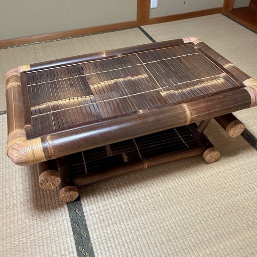 アジアン、アンティーク、レトロ折り畳みバンブーテーブル