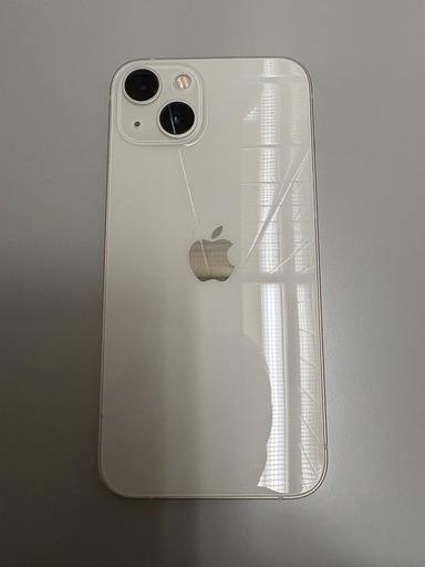 iPhone13 256GB スターライト アイフェイスケース、ガラスフィルム付き