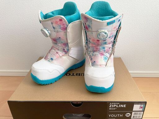 burtoスノーボードブーツ ホワイト/ブルー zipline BOA 24cm Burton