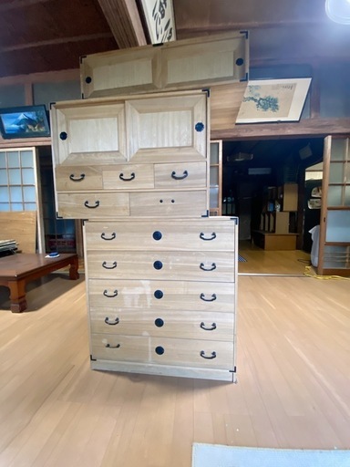 総桐衣装タンス　TSUDA 木製 3段衣装ケース　桐タンス 木製3段桐タンス 総桐衣装タンス TSUDA 木製 3段衣装ケース 桐タンス