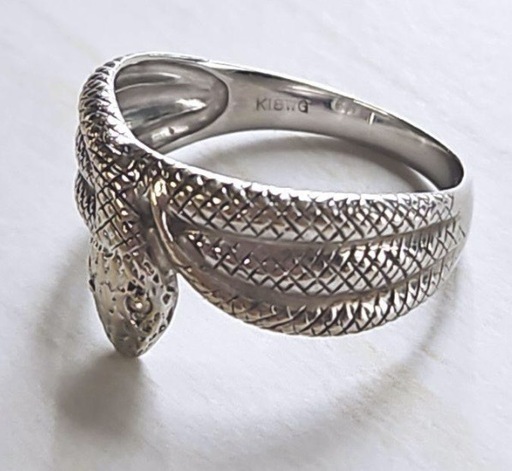 k18WG スネークリング 指輪 FABERGE ファベルジェ K18WG スネーク