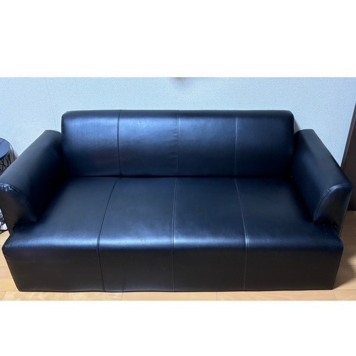 フェイクレザーソファ ブラック ikea LANDSKRONA ランズクローナ 3人