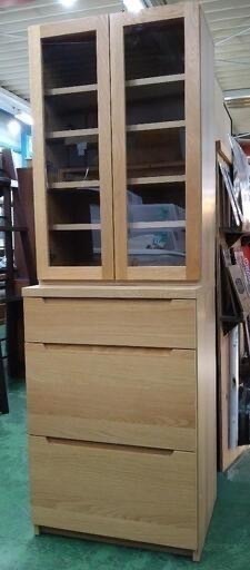 【値下げ中】【美品】unico ウニコ LOM キッチンボード 食器棚 UNICO ウニコ LOM ロム 食器棚 キッチンボード 天然木 ステンレス