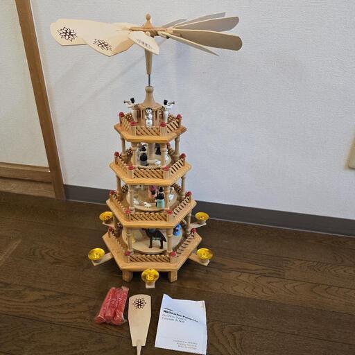 【限定セール】 クリスマス飾り　クリスマスピラミッド　聖書物語　4段大型 限定セール】 クリスマス飾りクリスマスピラミッド聖書物語4段大型