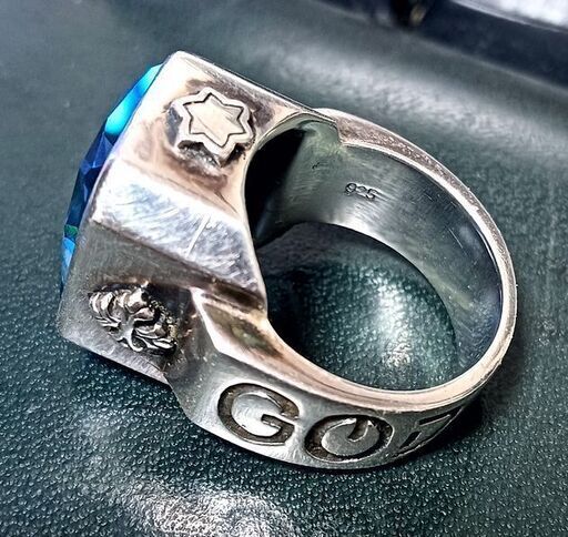 21号 シルバー 925 製 GOD ゴッド リング ブルー 美品 楽天市場 
