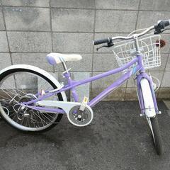 アリアーテ ブルー外装6段変速 ジュニア用 後ろプラスチックバスケット付