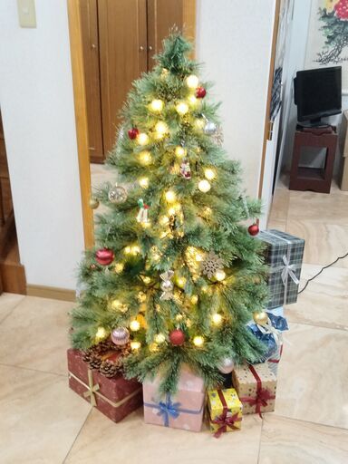 ➁お買い得セット　クリスマスツリー＋イルミネーションタンポポ【シャンパンゴールド】(訳あり)