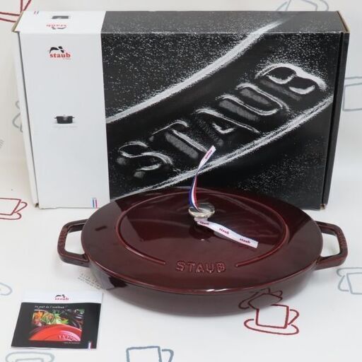 ♪staub/ストウブ オーバル ホットプレート 32cm グレナディンレッド 未使用♪