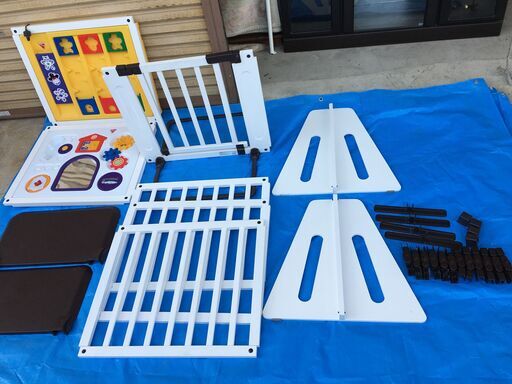 A2949 日本育児 ベビーゲート 木のキッズパーテーション (ホワイト) 最