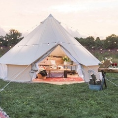 100%コットン ベルテント、センターポール他、ペグ14本 100%コットン ベルテント、センターポール他、ペグ14本