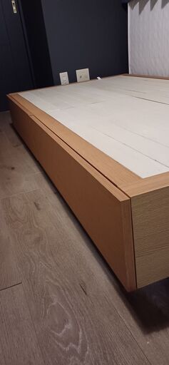【無印良品】スモール　セミシングル　ベッドフレーム　オーク　1台 ☆MUJI 無印良品 セミシングルベッド オーク材突板 木製 高密度