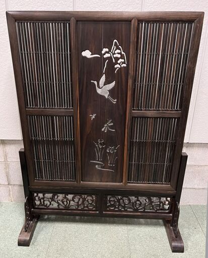 木製衝立・間仕切り・パーテーション　骨董・アンティーク 昭和初期のアンティークヒバ天然木衝立 天然素材の温もり