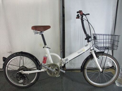 D935☆11800円☆折りたたみ中古自転車【20インチ 白Rサス】 (CYCLE) 東  