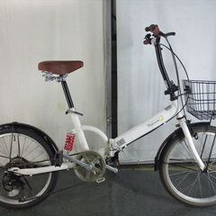 D737 ☆11800円☆ 折りたたみ中古自転車【20インチ 白 nice play】