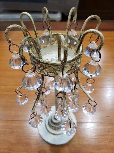 2点セット アンティーク 燭台 キャンドルスタンド シャンデリア風 アイアン