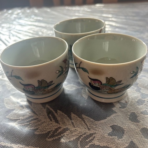 【国内配送】 新品未使用④】九谷焼 お茶碗 手間取っ ぐい呑み 4客セット 食器