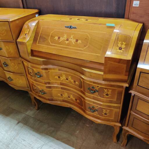 愛品倶楽部柏店】ライティングビューロー 木象嵌細工 引出し付  